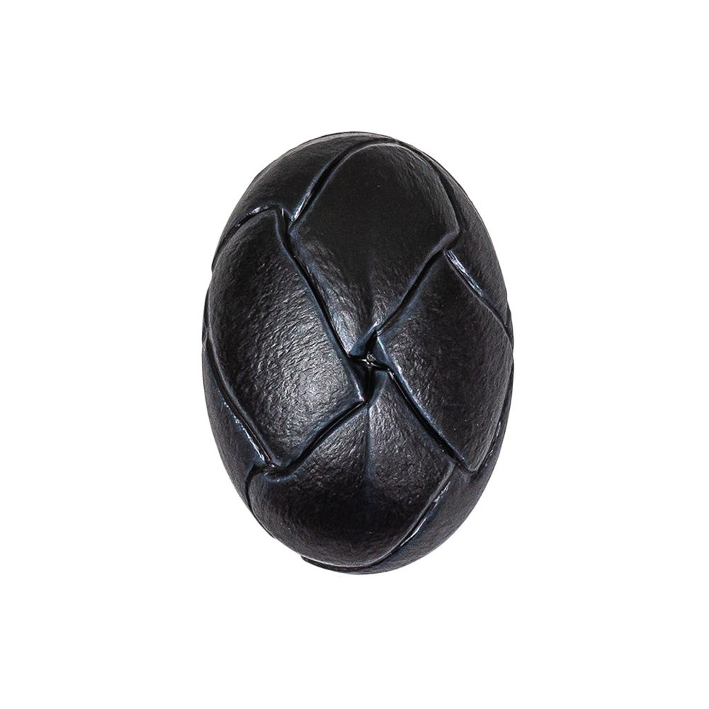 Midnight Navy Oval Knotted Leather-Look Shank Back Plastic Button - 40L/25.5mm Midnight Navy Oval Knotted Leather-Look Shank Back Plastic Button - 40L/25.5mm