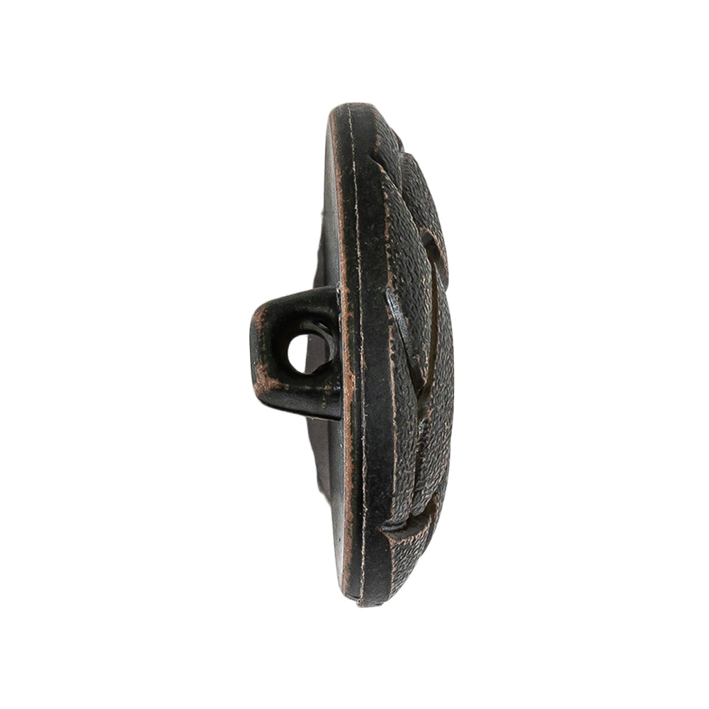 Italian Dusty Olive Knotted Leather-Look Shank Back Plastic Button - 44L/28mm Folded Italian Dusty Olive Knotted Leather-Look Shank Back Plastic Button - 44L/28mm Folded