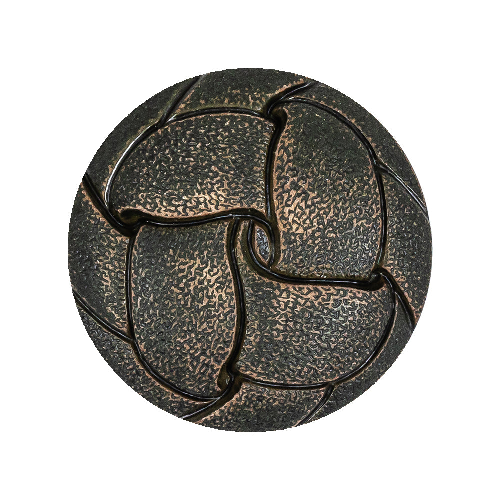 Italian Dusty Olive Knotted Leather-Look Shank Back Plastic Button - 44L/28mm Italian Dusty Olive Knotted Leather-Look Shank Back Plastic Button - 44L/28mm