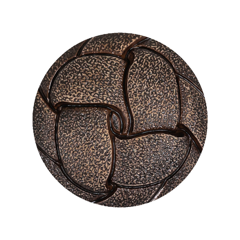 Italian Dark Brown Knotted Leather-Look Shank Back Plastic Button - 44L/28mm Italian Dark Brown Knotted Leather-Look Shank Back Plastic Button - 44L/28mm