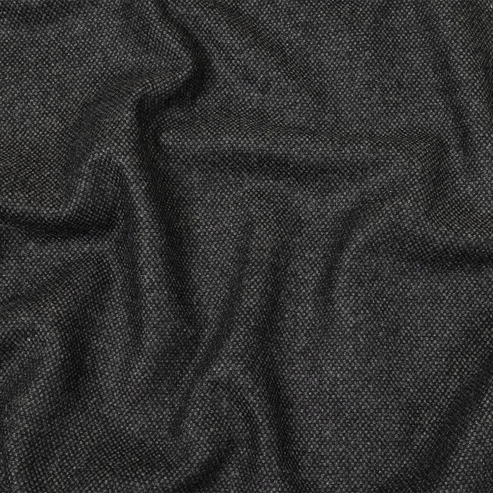 Obsidian and Gull Basketweave Blended Cashmere Coating Obsidian and Gull Basketweave Blended Cashmere Coating