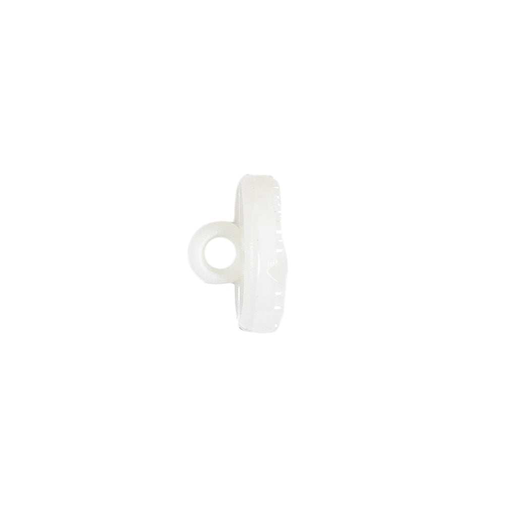 White Bevel Cut Shank Back Plastic Button - 20L/12.5mm Folded White Bevel Cut Shank Back Plastic Button - 20L/12.5mm Folded