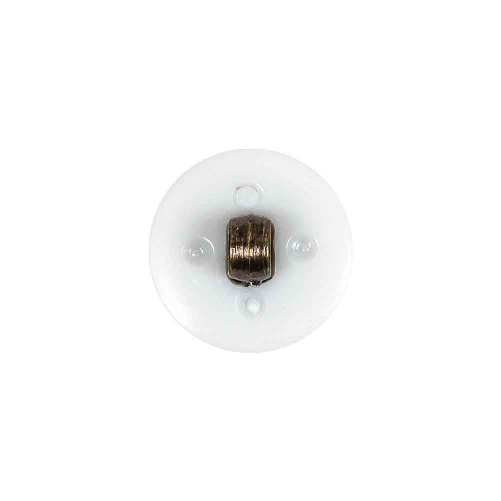 Italian White and Antique Bronze Plus Sign Plastic Shank Back Button - 25L/16mm Detail Italian White and Antique Bronze Plus Sign Plastic Shank Back Button - 25L/16mm Detail