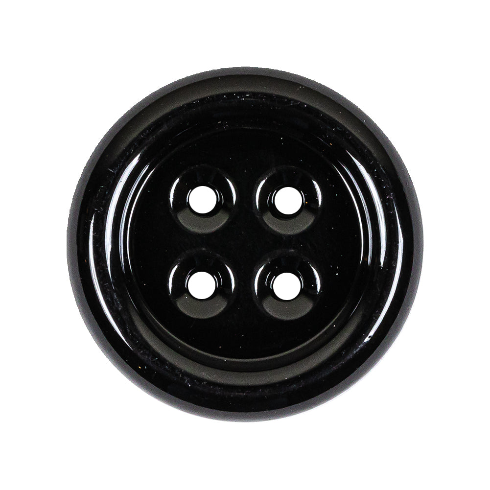 Black Metal 4-Hole Dish Button - 44L/28mm Black Metal 4-Hole Dish Button - 44L/28mm