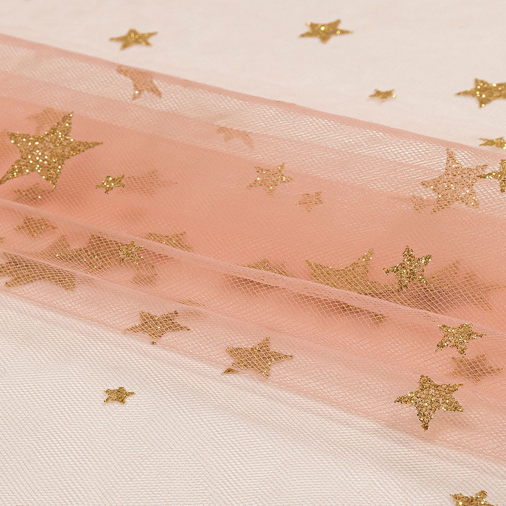 Starry Glitter Tulle - Pale Pink Full Starry Glitter Tulle - Pale Pink Full