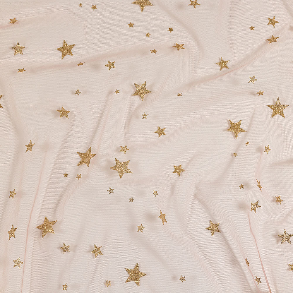 Starry Glitter Tulle - Pale Pink Starry Glitter Tulle - Pale Pink