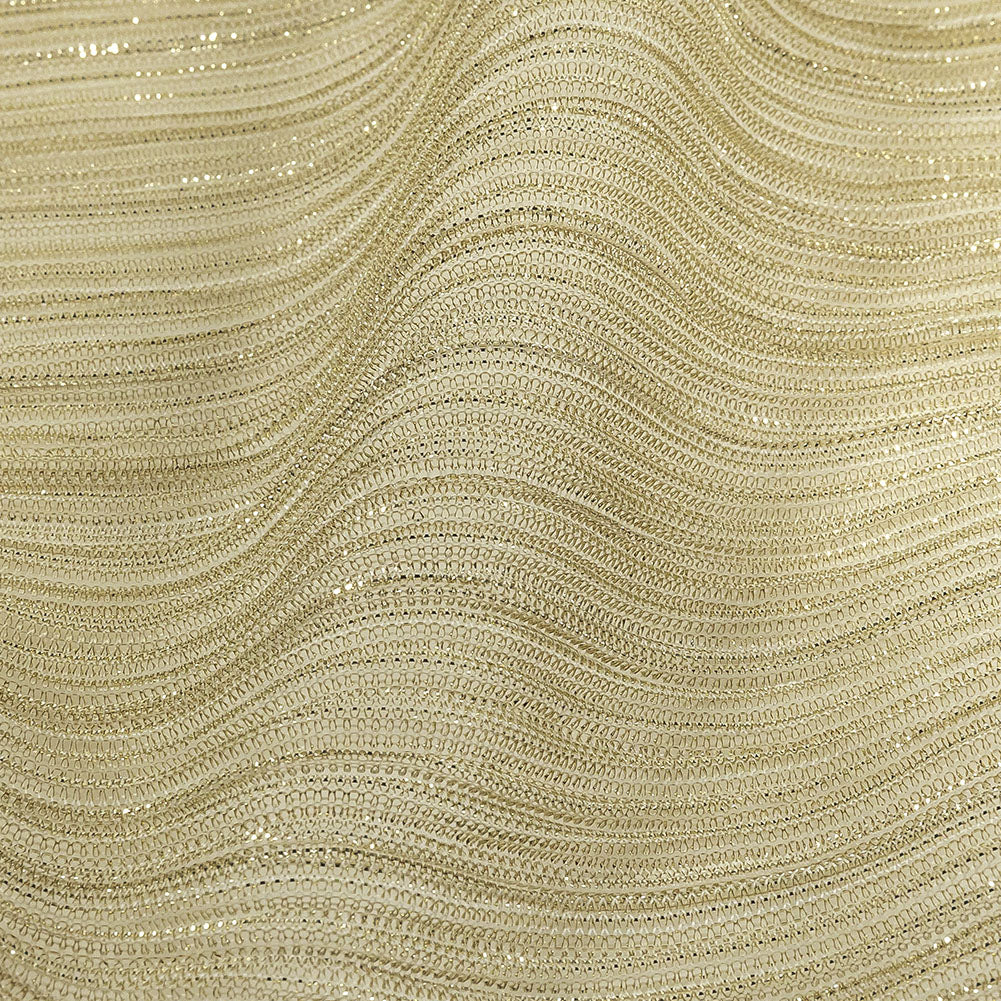 Metallic Stretch Plisse - Gold - Natalia Collection Folded Metallic Stretch Plisse - Gold - Natalia Collection Folded