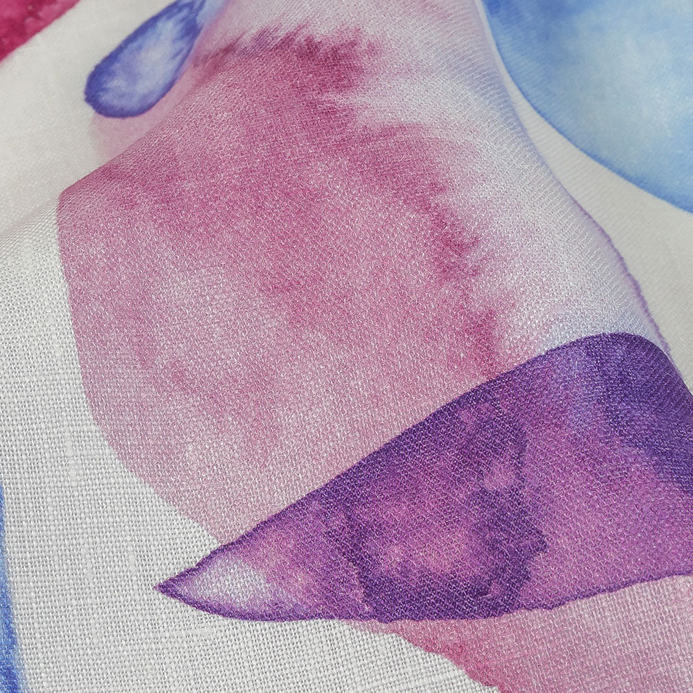 Pink, Blue and Green Painterly Geometry Medium Weight Linen Woven Detail Pink, Blue and Green Painterly Geometry Medium Weight Linen Woven Detail