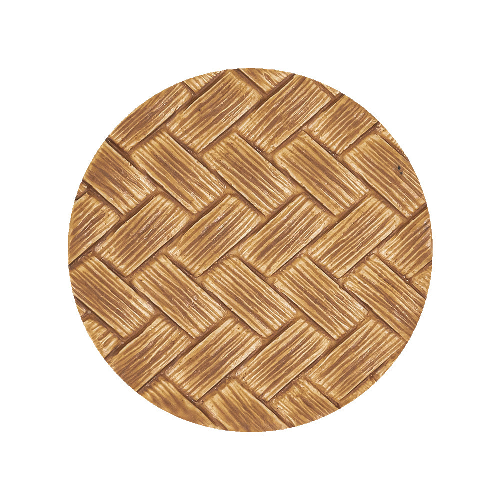 Light Wood Basketweave Shank Back Plastic Button - 44L/28mm Light Wood Basketweave Shank Back Plastic Button - 44L/28mm