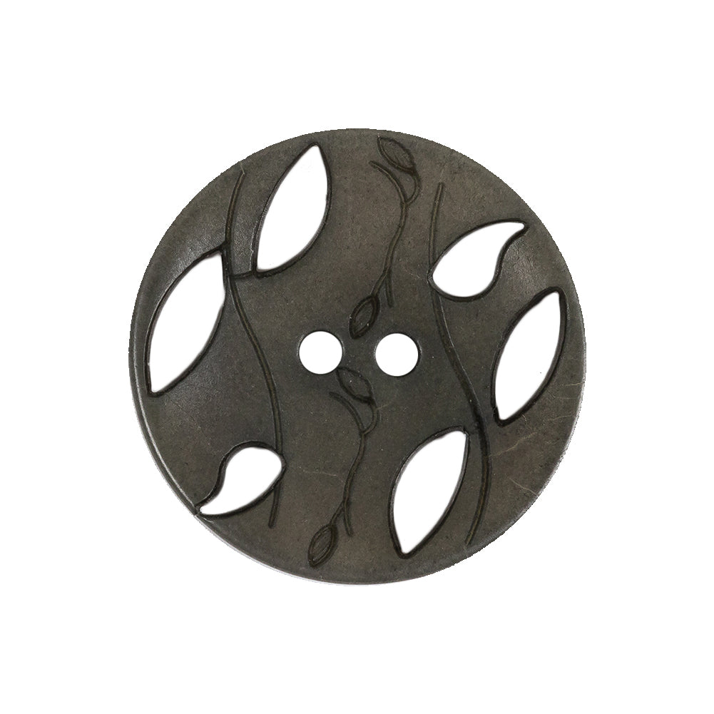 Olive Green Vines and Leaf Cutouts 2-Hole Plastic Button - 40L/25.5mm Olive Green Vines and Leaf Cutouts 2-Hole Plastic Button - 40L/25.5mm