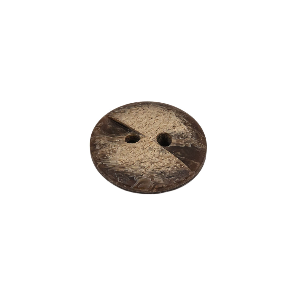 Bracken and Travertine Brown Geometric Carved 2-Hole Wood Button - 25L/16mm Folded Bracken and Travertine Brown Geometric Carved 2-Hole Wood Button - 25L/16mm Folded