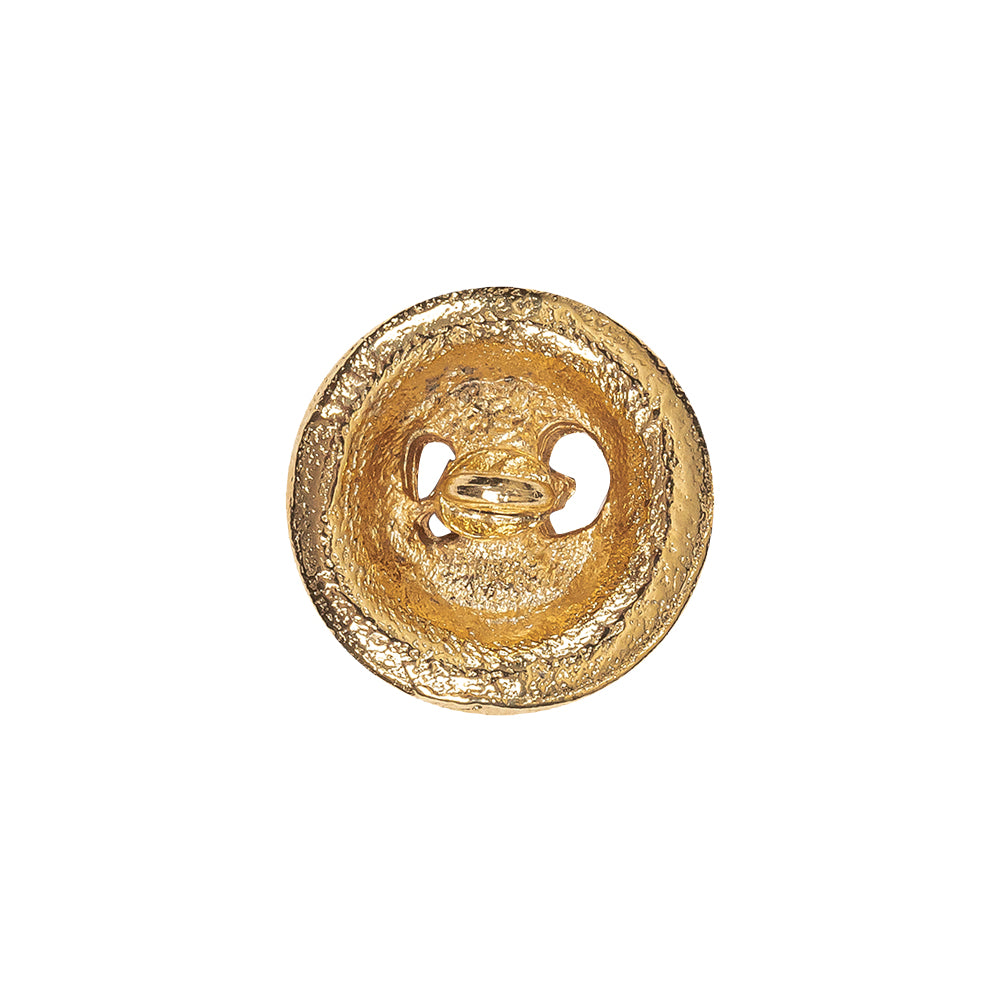 Gold Ornate Crest Metal Shank Back Button - 28L/18mm Detail Gold Ornate Crest Metal Shank Back Button - 28L/18mm Detail