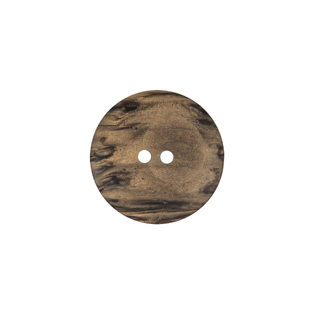 Italian Brown and Tan Wood-Look Lacy Textured Wide Rim 2-Hole Plastic Button - 28L/18mm Detail Italian Brown and Tan Wood-Look Lacy Textured Wide Rim 2-Hole Plastic Button - 28L/18mm Detail