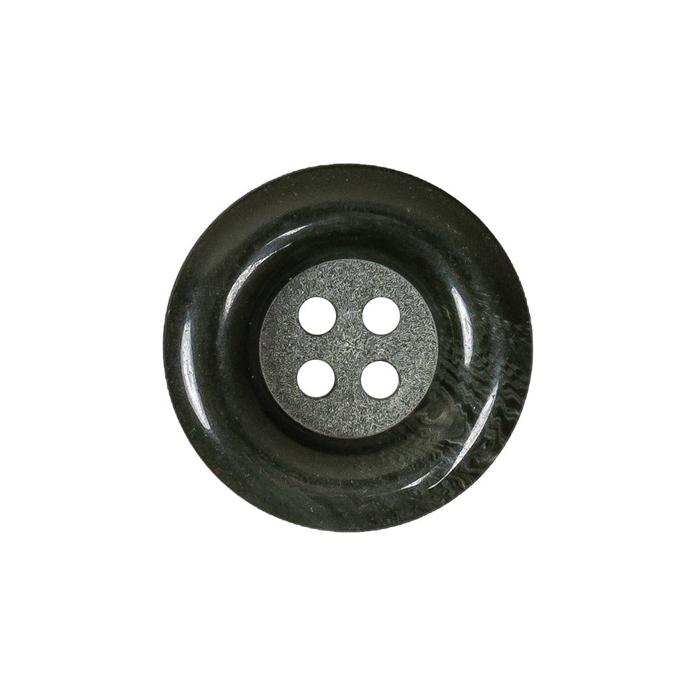 Dark Green Chunky Rolled Rim 4-Hole Plastic Button - 35L/22mm Dark Green Chunky Rolled Rim 4-Hole Plastic Button - 35L/22mm