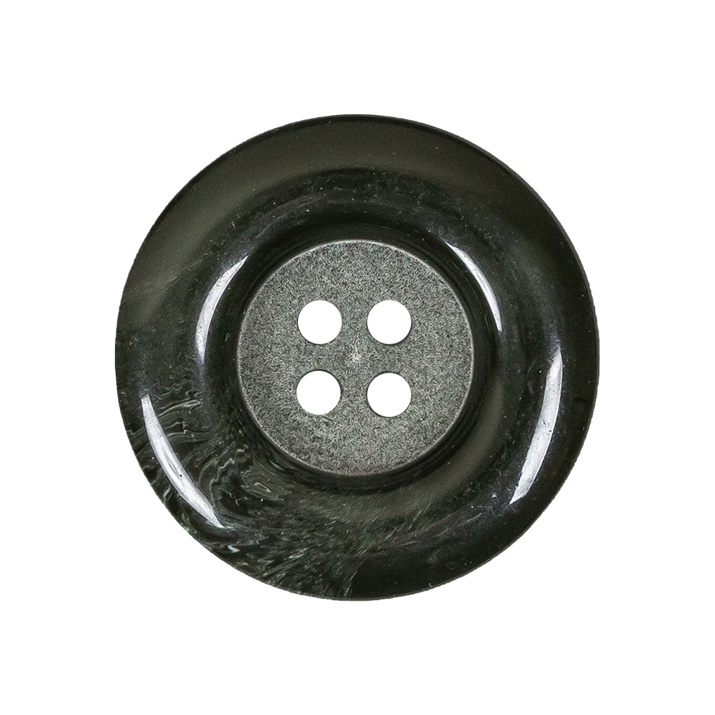 Dark Green Chunky Rolled Rim 4-Hole Plastic Button - 42L/27mm Dark Green Chunky Rolled Rim 4-Hole Plastic Button - 42L/27mm