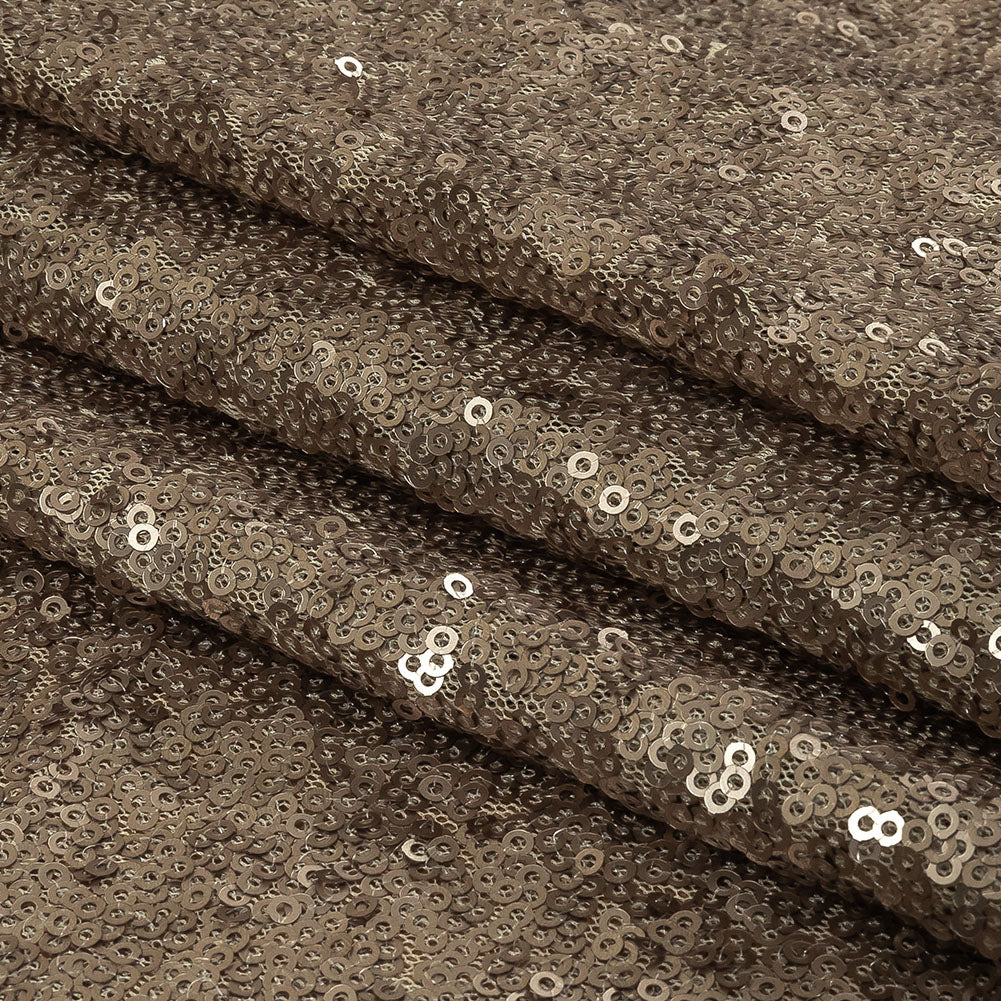 Mesh with Baby Sequins - Sand - Mariah Collection Folded Mesh with Baby Sequins - Sand - Mariah Collection Folded