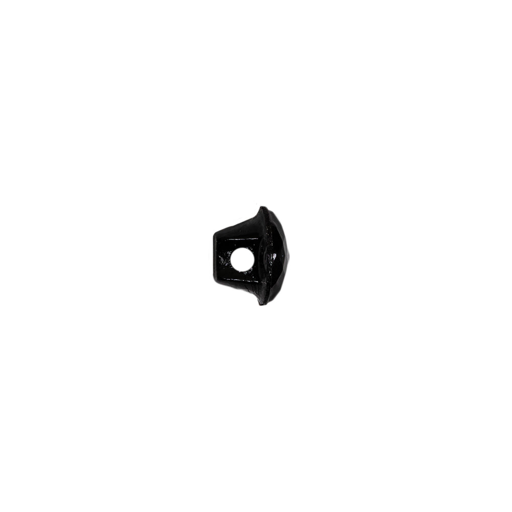 Black Faceted Shank Back Glass Button - 12L/7.5mm Folded Black Faceted Shank Back Glass Button - 12L/7.5mm Folded