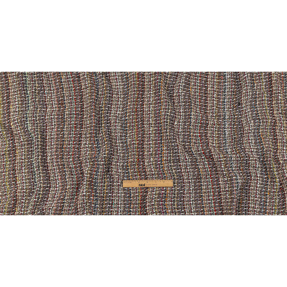 Italian White, Beige and Multicolor Blended Wool Tweed Full Italian White, Beige and Multicolor Blended Wool Tweed Full