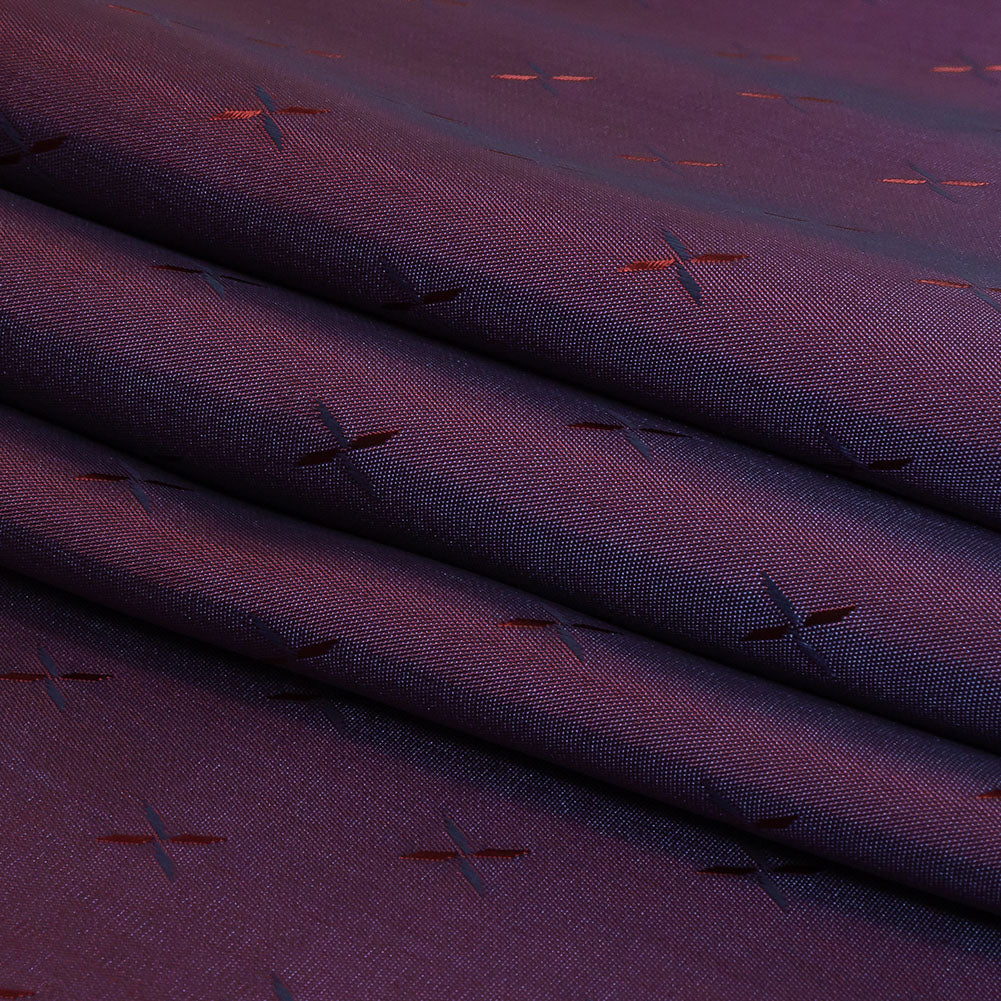 Xs Jacquard Lining - Red and Navy Bi-Color - Folded Xs Jacquard Lining - Red and Navy Bi-Color - Folded