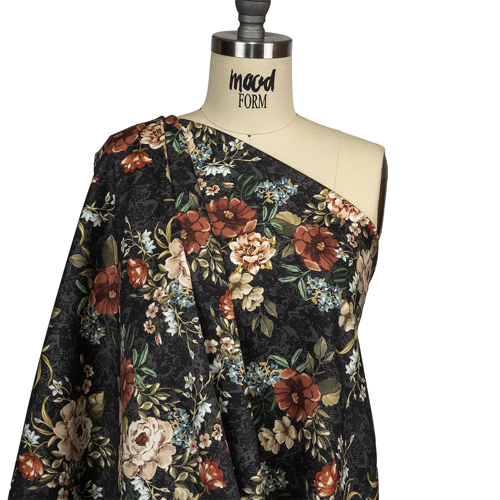 Mood Exclusive Charcoal Garden of Eden Stretch Cotton Sateen Drape Mood Exclusive Charcoal Garden of Eden Stretch Cotton Sateen Drape