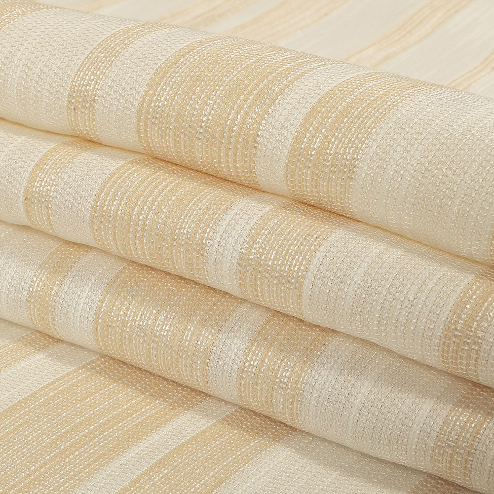 Pale Gold and Ivory Striped Polyester Woven Folded Pale Gold and Ivory Striped Polyester Woven Folded