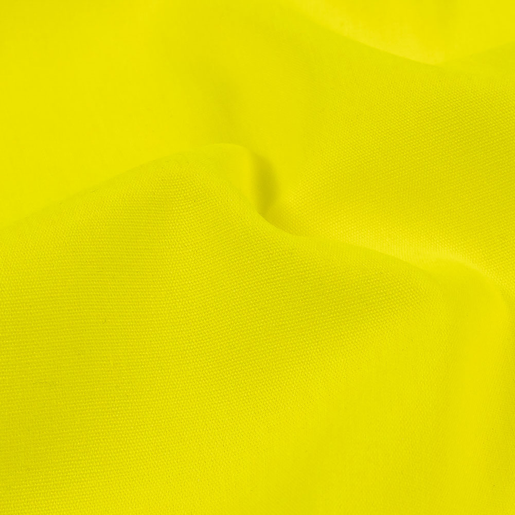 Hi-Vis Safety Yellow Polyester and Cotton Poplin Detail Hi-Vis Safety Yellow Polyester and Cotton Poplin Detail
