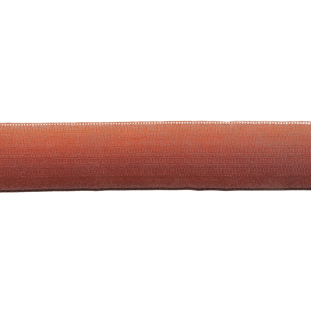 Rust Ombre Wire Edged Ribbon - 0.875" - Detail Rust Ombre Wire Edged Ribbon - 0.875" - Detail