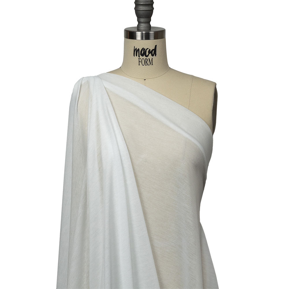 White Lightweight Polyester Sweater Knit Drape White Lightweight Polyester Sweater Knit Drape