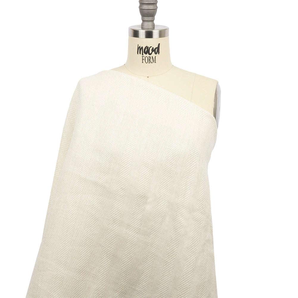 Ivory Herringbone Heavy Cotton Woven Drape Ivory Herringbone Heavy Cotton Woven Drape