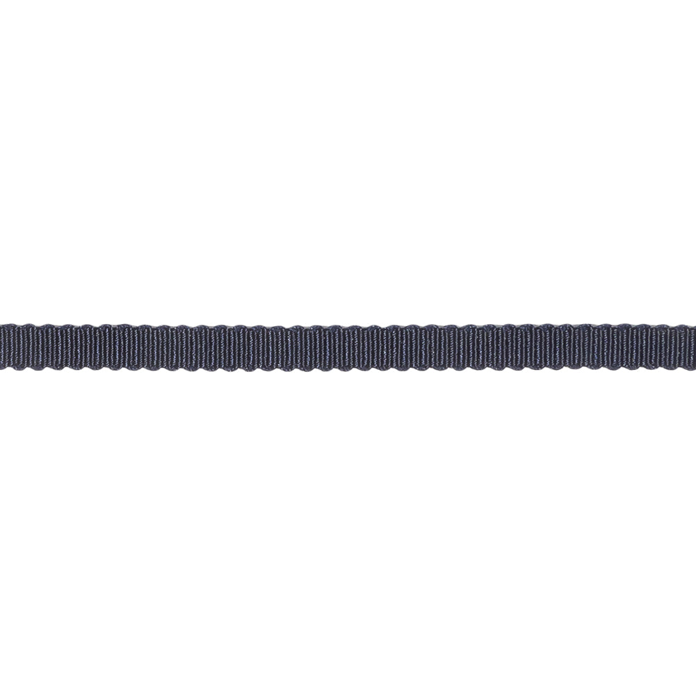 Dark Navy Recycled Polyester Petersham Grosgrain Ribbon - 4mm - Detail Dark Navy Recycled Polyester Petersham Grosgrain Ribbon - 4mm - Detail