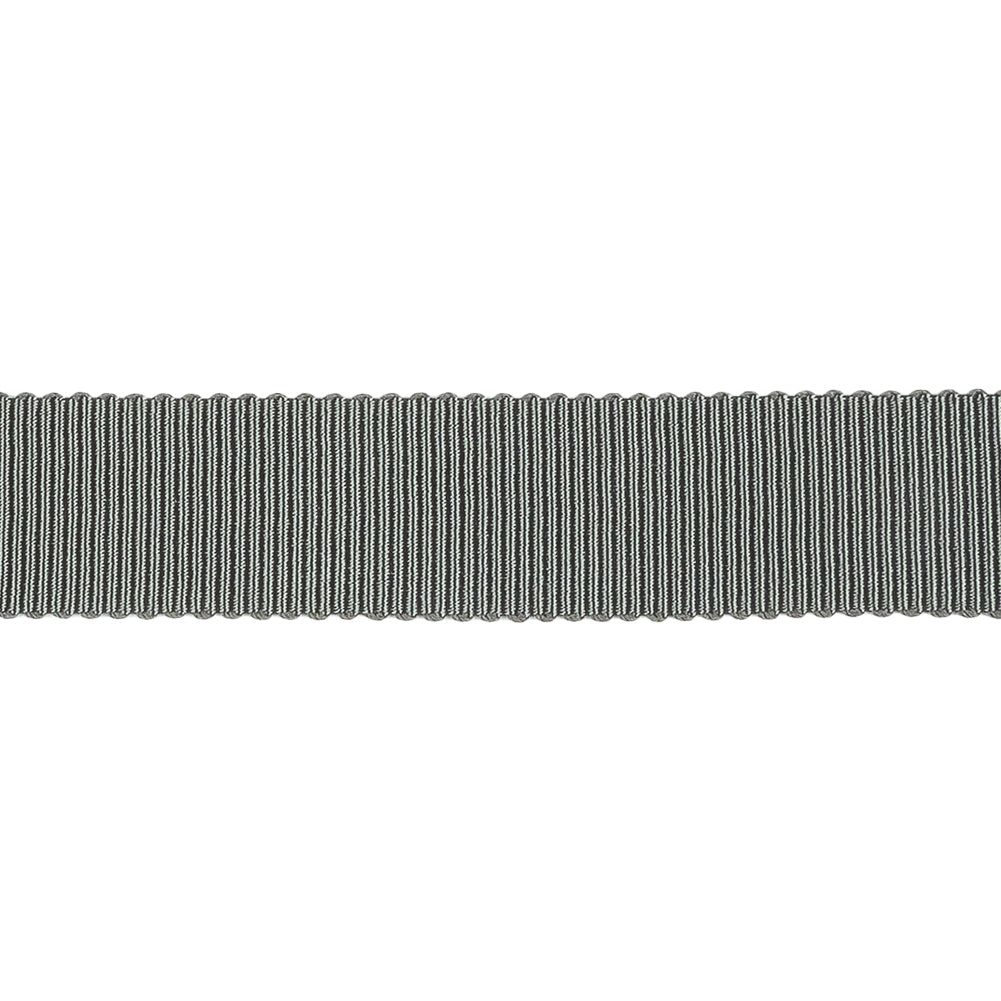 Forged Iron Recycled Polyester Petersham Grosgrain Ribbon - 15mm - Detail Forged Iron Recycled Polyester Petersham Grosgrain Ribbon - 15mm - Detail