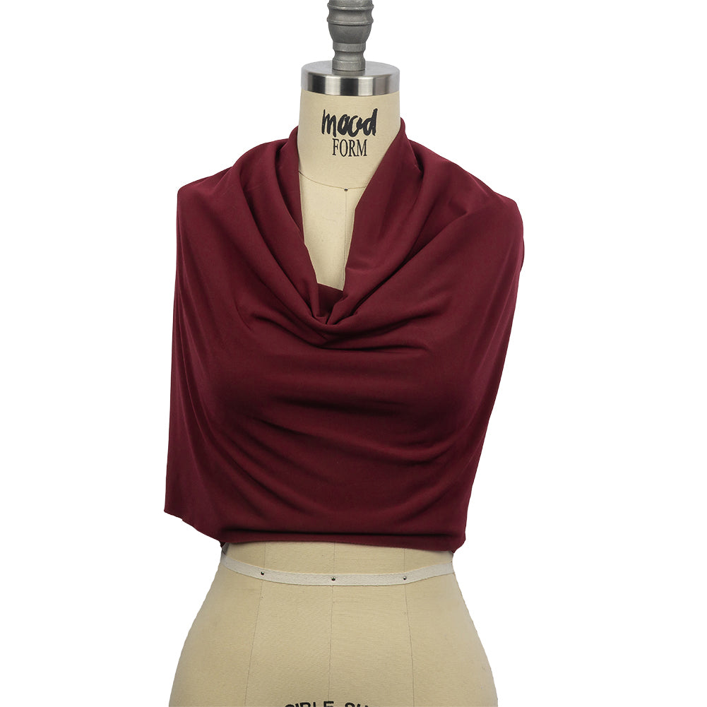 Stretch Polyester ITY Jersey - Wine - Isadora Collection - Drape Stretch Polyester ITY Jersey - Wine - Isadora Collection - Drape