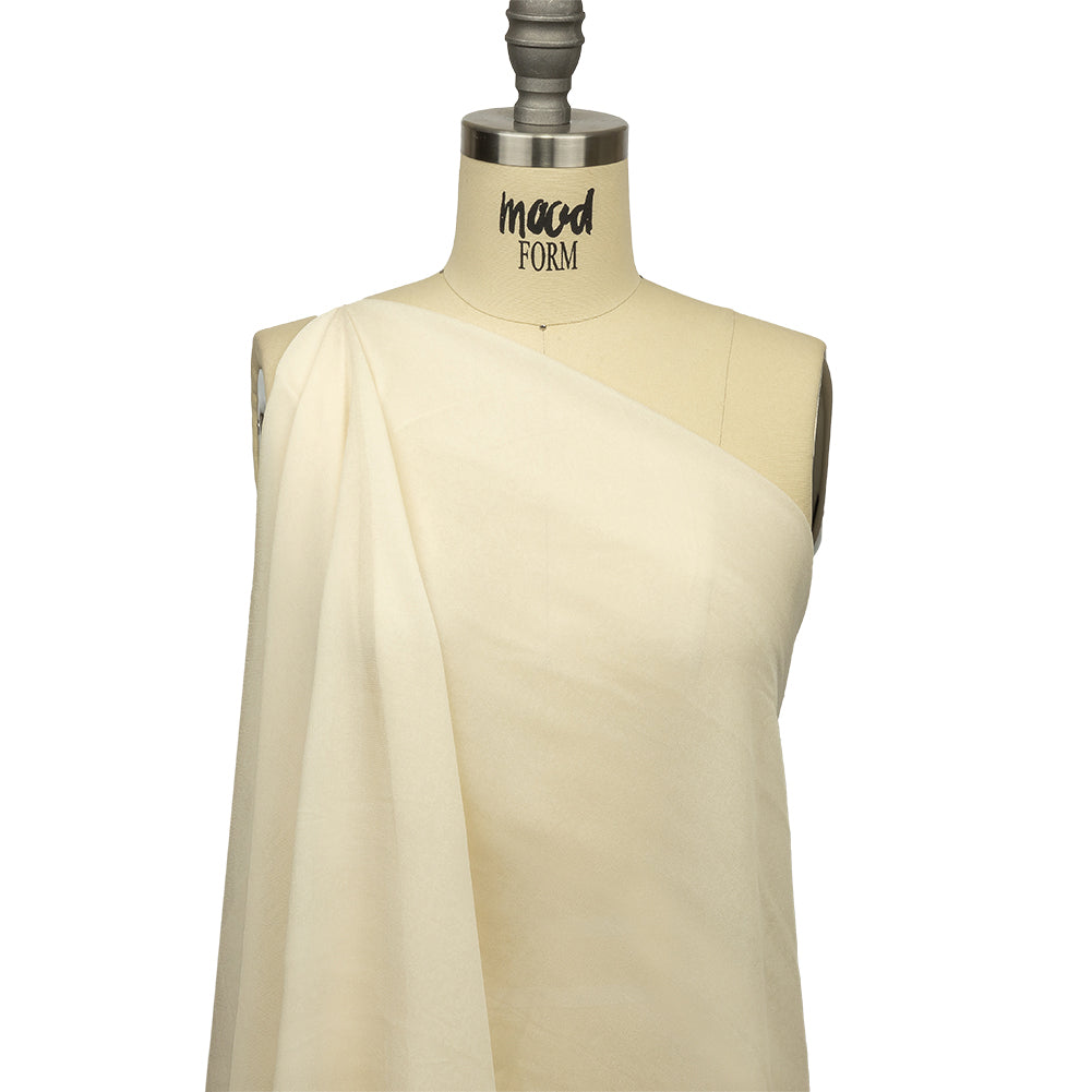 Famous Australian Designer Cream Viscose Georgette Drape Famous Australian Designer Cream Viscose Georgette Drape
