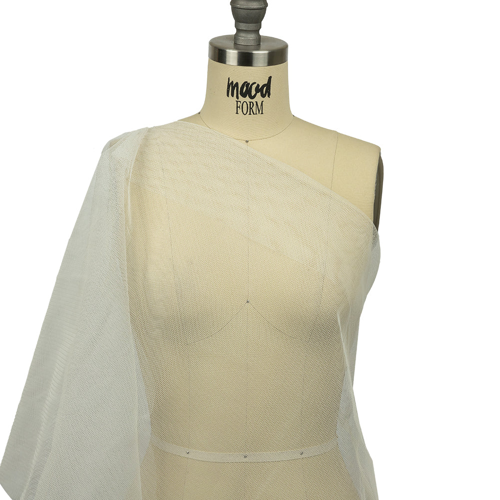 Famous Australian Designer White Stiff Polyester Tulle Drape Famous Australian Designer White Stiff Polyester Tulle Drape