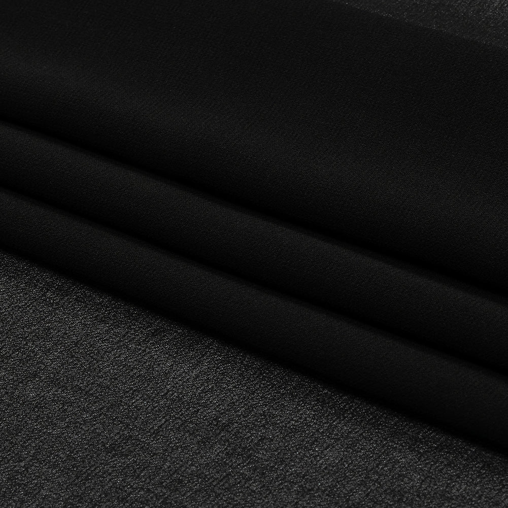 Famous Australian Designer Black Polyester Georgette Folded Famous Australian Designer Black Polyester Georgette Folded