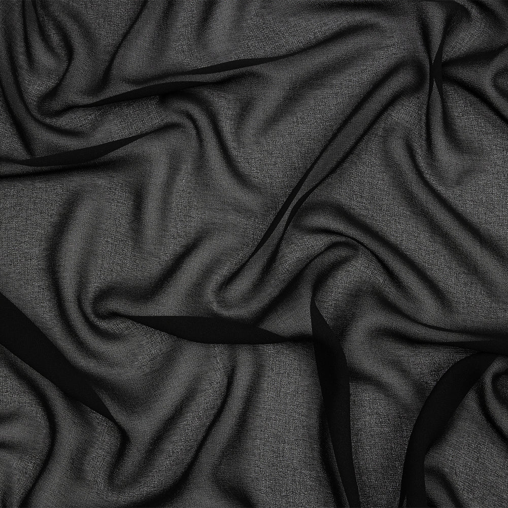 Famous Australian Designer Black Polyester Georgette Famous Australian Designer Black Polyester Georgette