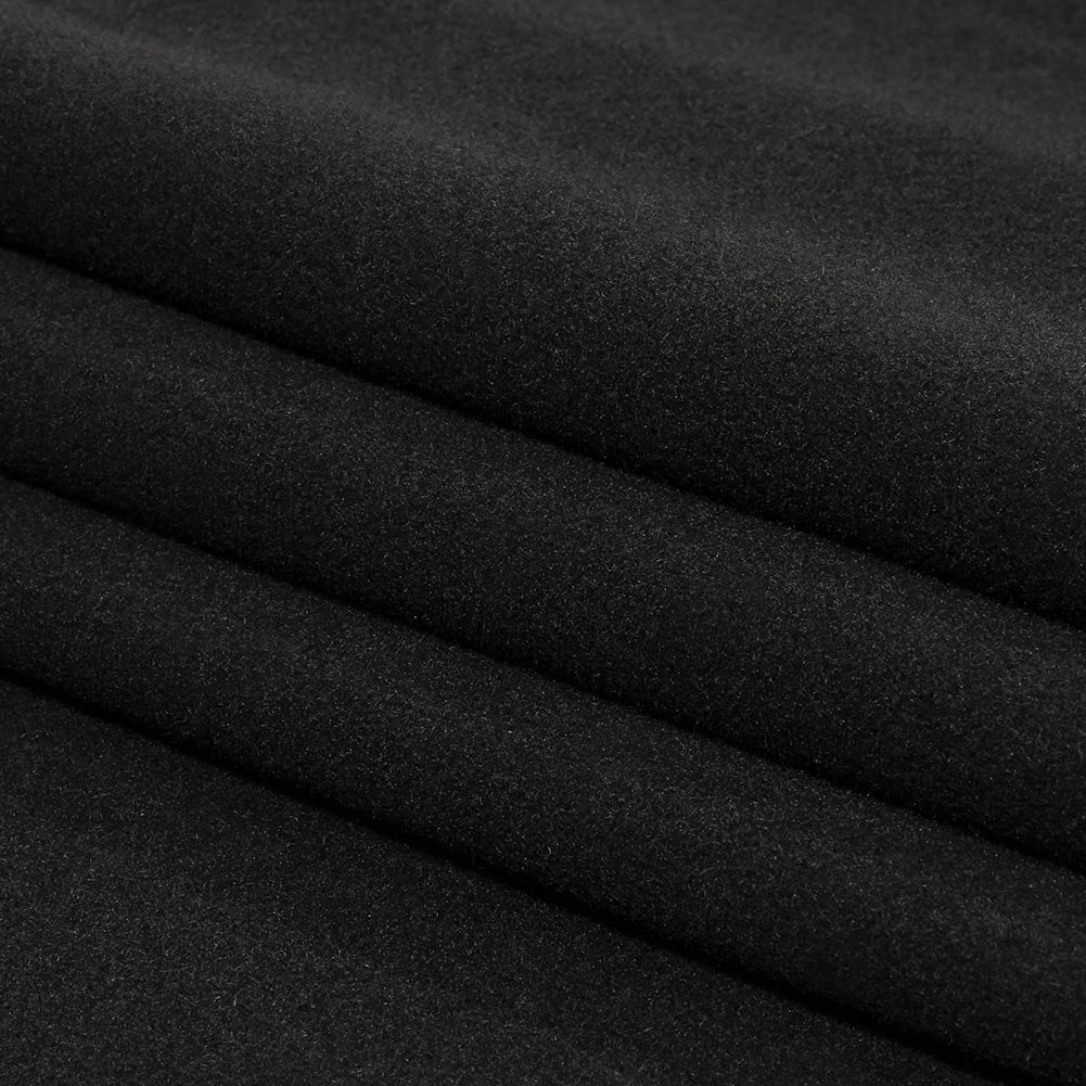 Balenciaga Italian Black Brushed Wool Coating Folded Balenciaga Italian Black Brushed Wool Coating Folded