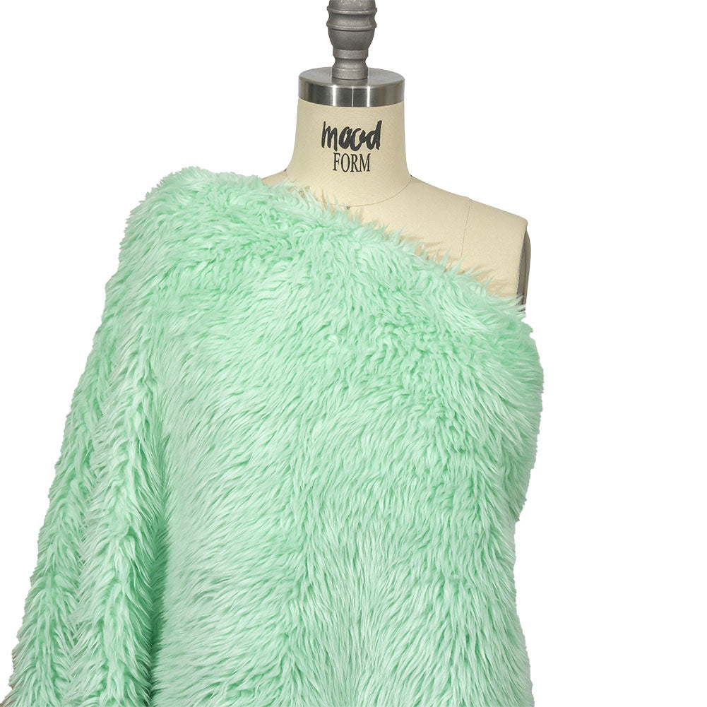 Balenciaga Italian Dusty Aqua Faux Fur Drape Balenciaga Italian Dusty Aqua Faux Fur Drape