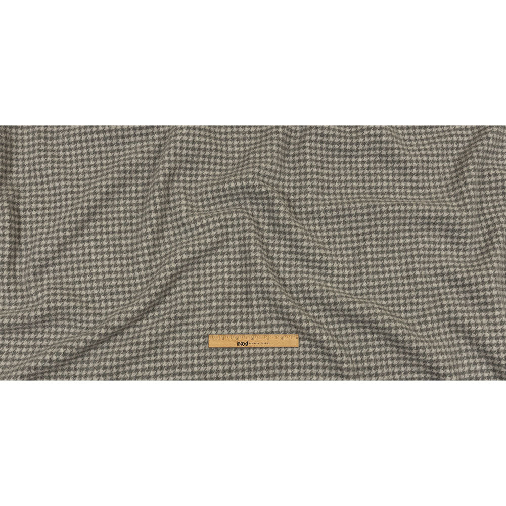 Balenciaga Italian Gray Houndstooth Brushed Blended Wool Coating Full Balenciaga Italian Gray Houndstooth Brushed Blended Wool Coating Full