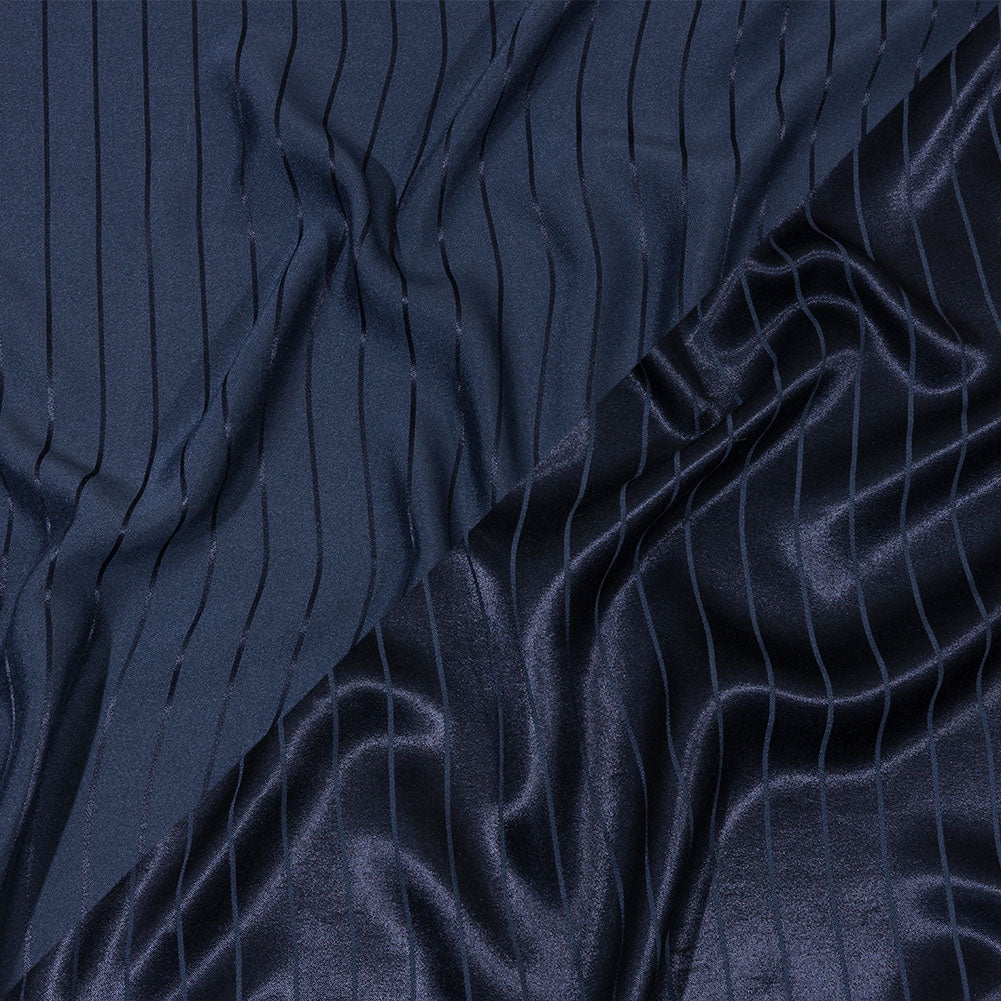 Balenciaga Italian Peacoat Tonal Satin Like Stripes Acetate and Viscose Jacquard Balenciaga Italian Peacoat Tonal Satin Like Stripes Acetate and Viscose Jacquard