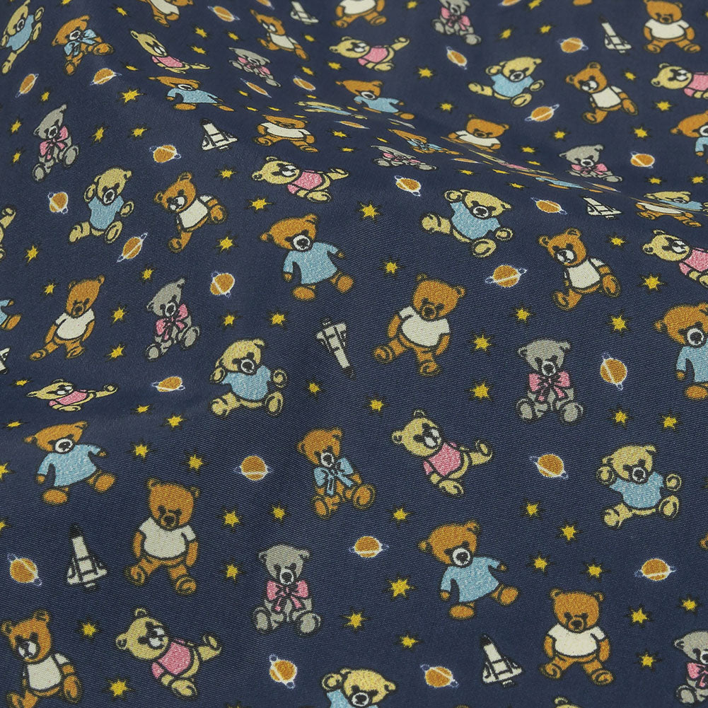Balenciaga Italian Blue and Tan Teddy Bears in Space Lightweight Nylon Woven Detail Balenciaga Italian Blue and Tan Teddy Bears in Space Lightweight Nylon Woven Detail