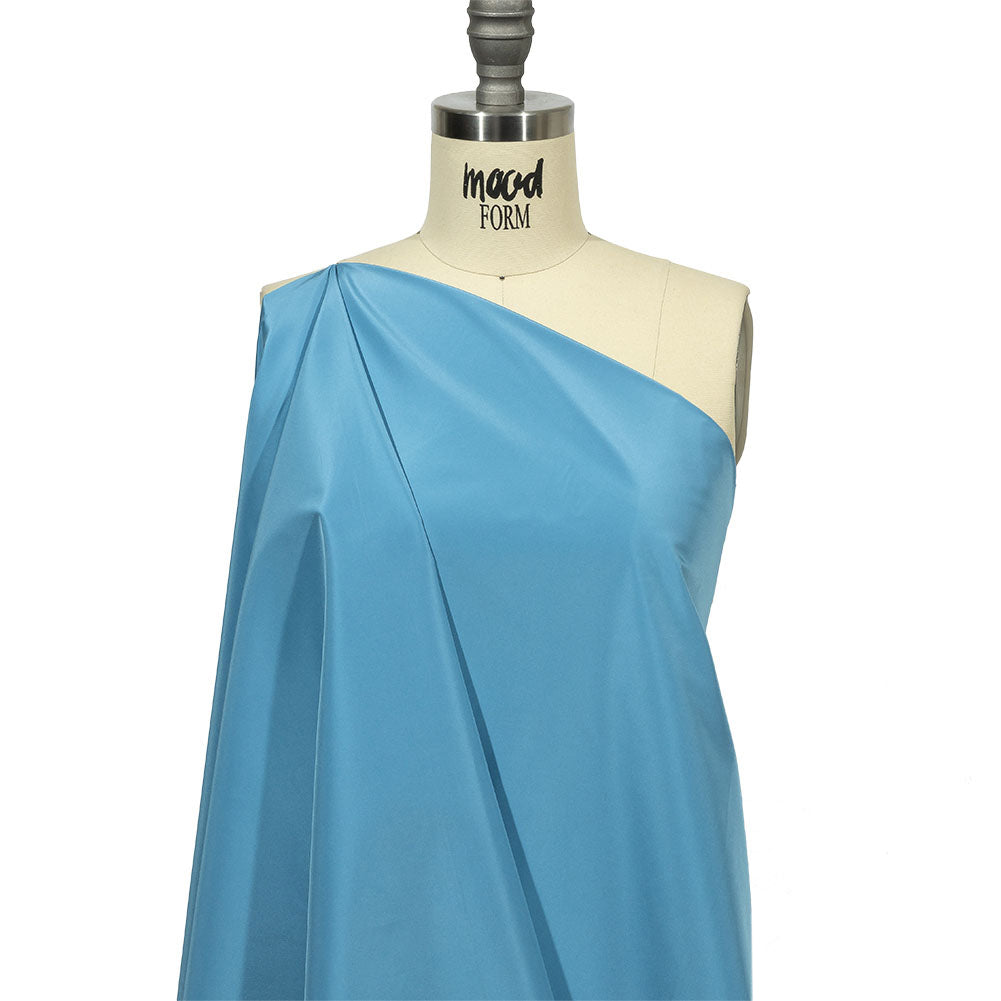 Balenciaga Italian Blue Yonder Polyester and Viscose Micro Faille Drape Balenciaga Italian Blue Yonder Polyester and Viscose Micro Faille Drape