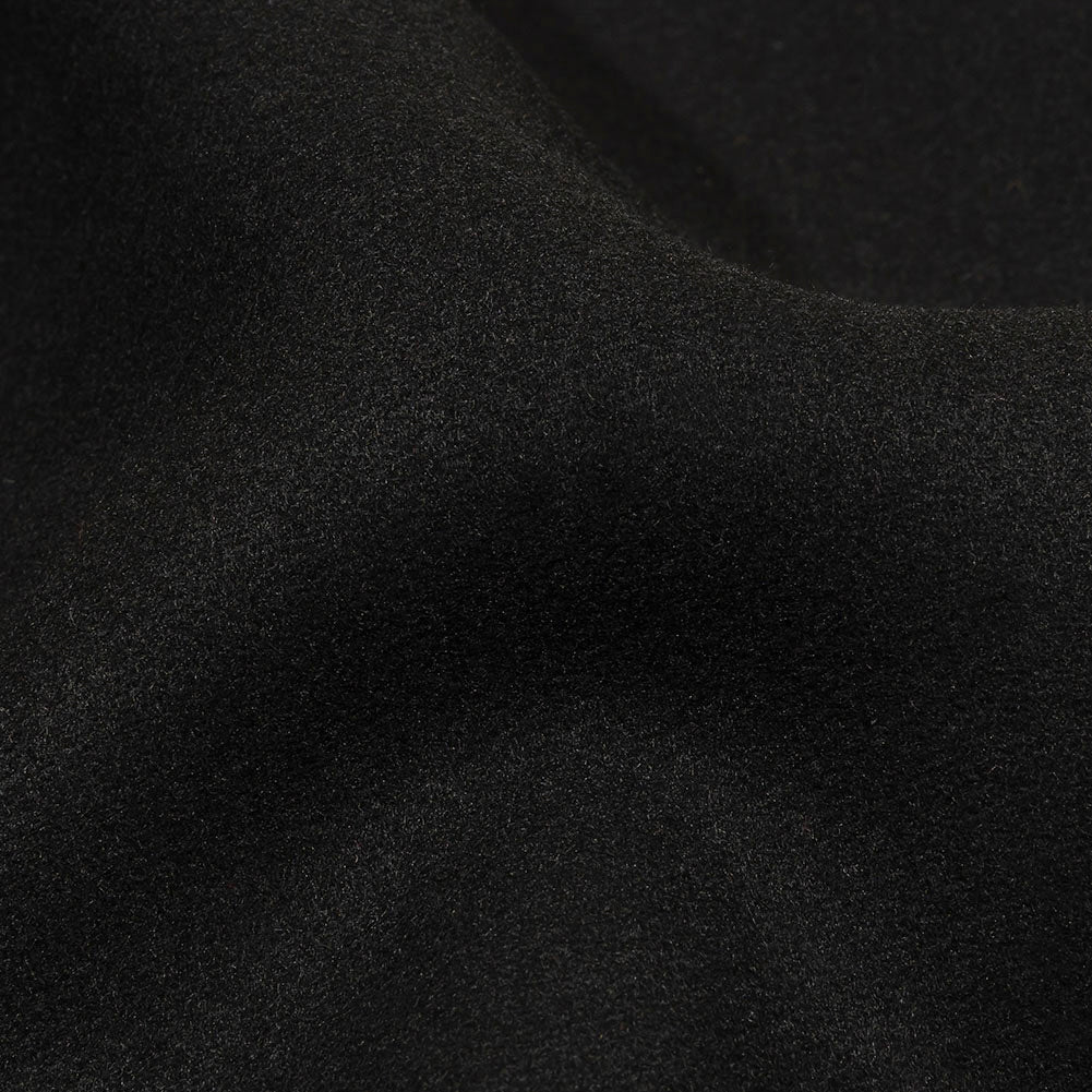 Balenciaga Italian Black Cashmere Double Cloth Twill Coating Detail Balenciaga Italian Black Cashmere Double Cloth Twill Coating Detail