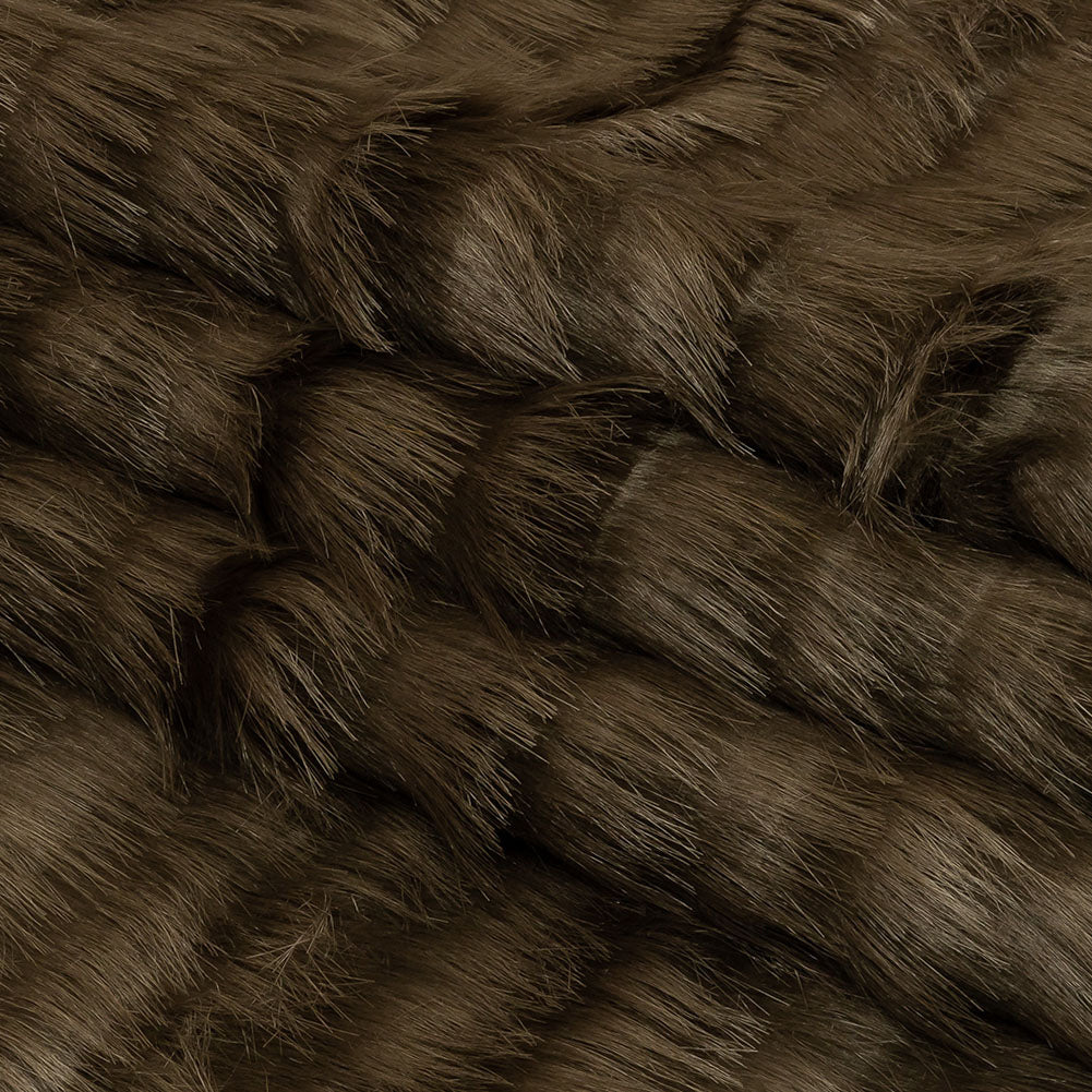 Shimmering Brown Subtle Stripe Luxury Faux Fur Folded Shimmering Brown Subtle Stripe Luxury Faux Fur Folded