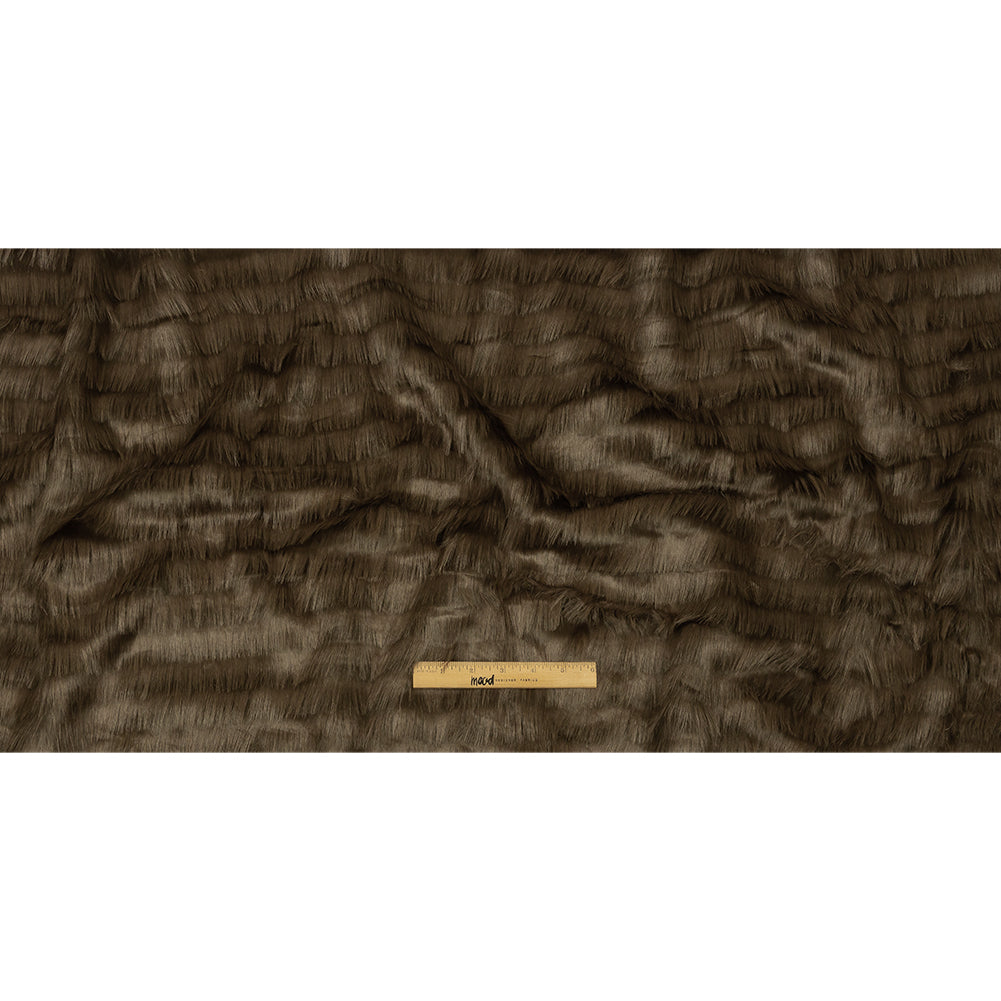 Shimmering Brown Subtle Stripe Luxury Faux Fur Full Shimmering Brown Subtle Stripe Luxury Faux Fur Full