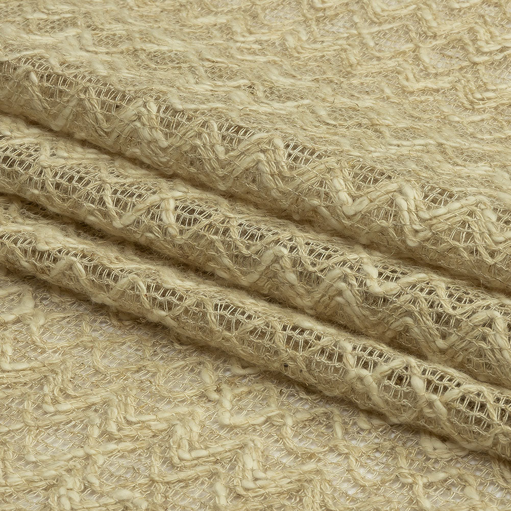 Famous Designer Natural Zig Zags and Diamonds Linen and Cotton Novelty Woven Folded Famous Designer Natural Zig Zags and Diamonds Linen and Cotton Novelty Woven Folded