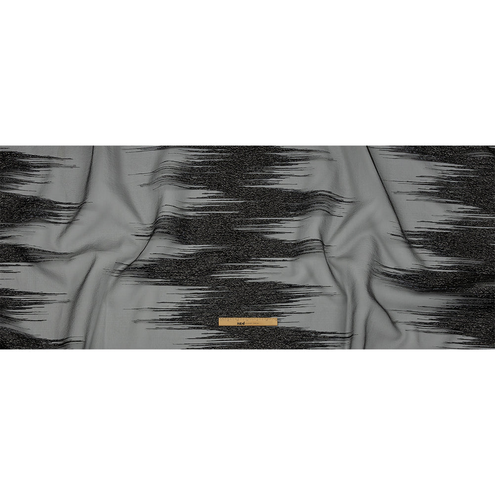 Metallic Black Sleek Streaks Luxury Burnout Brocade - Full Metallic Black Sleek Streaks Luxury Burnout Brocade - Full
