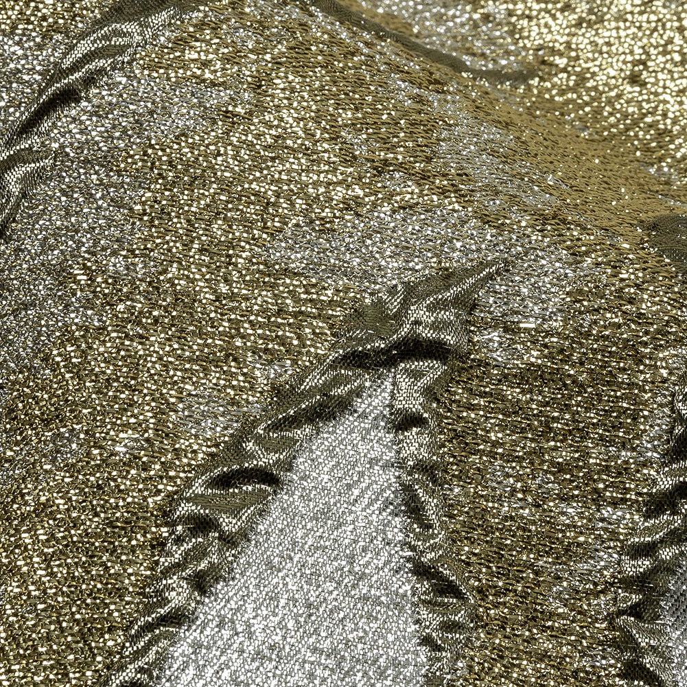 Metallic Silver and Gold Mottled Floral Luxury Brocade - Detail Metallic Silver and Gold Mottled Floral Luxury Brocade - Detail