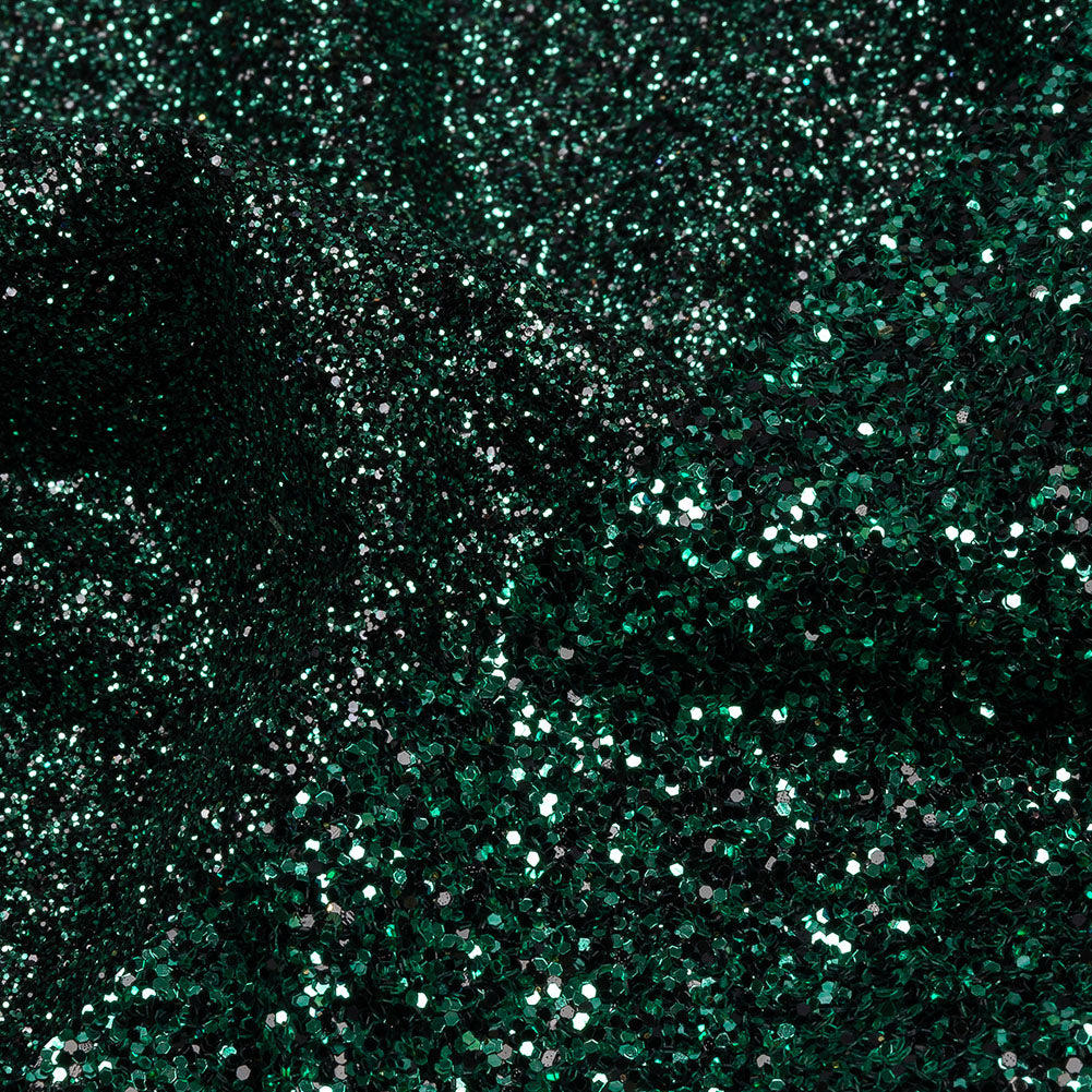 Double Faced Glitter Tulle - Dark Emerald and Black - Gala Collection - Detail Double Faced Glitter Tulle - Dark Emerald and Black - Gala Collection - Detail