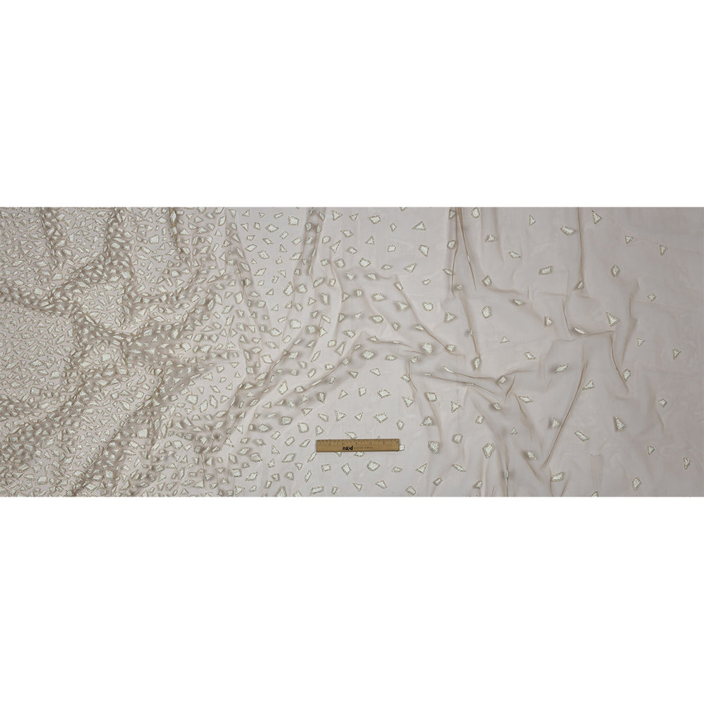 3D Puffy Glitter Tulle - Caramel and White Geometric Gradient - Full 3D Puffy Glitter Tulle - Caramel and White Geometric Gradient - Full